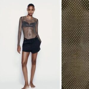 ZARA Mesh Rhinestone Bodysuit